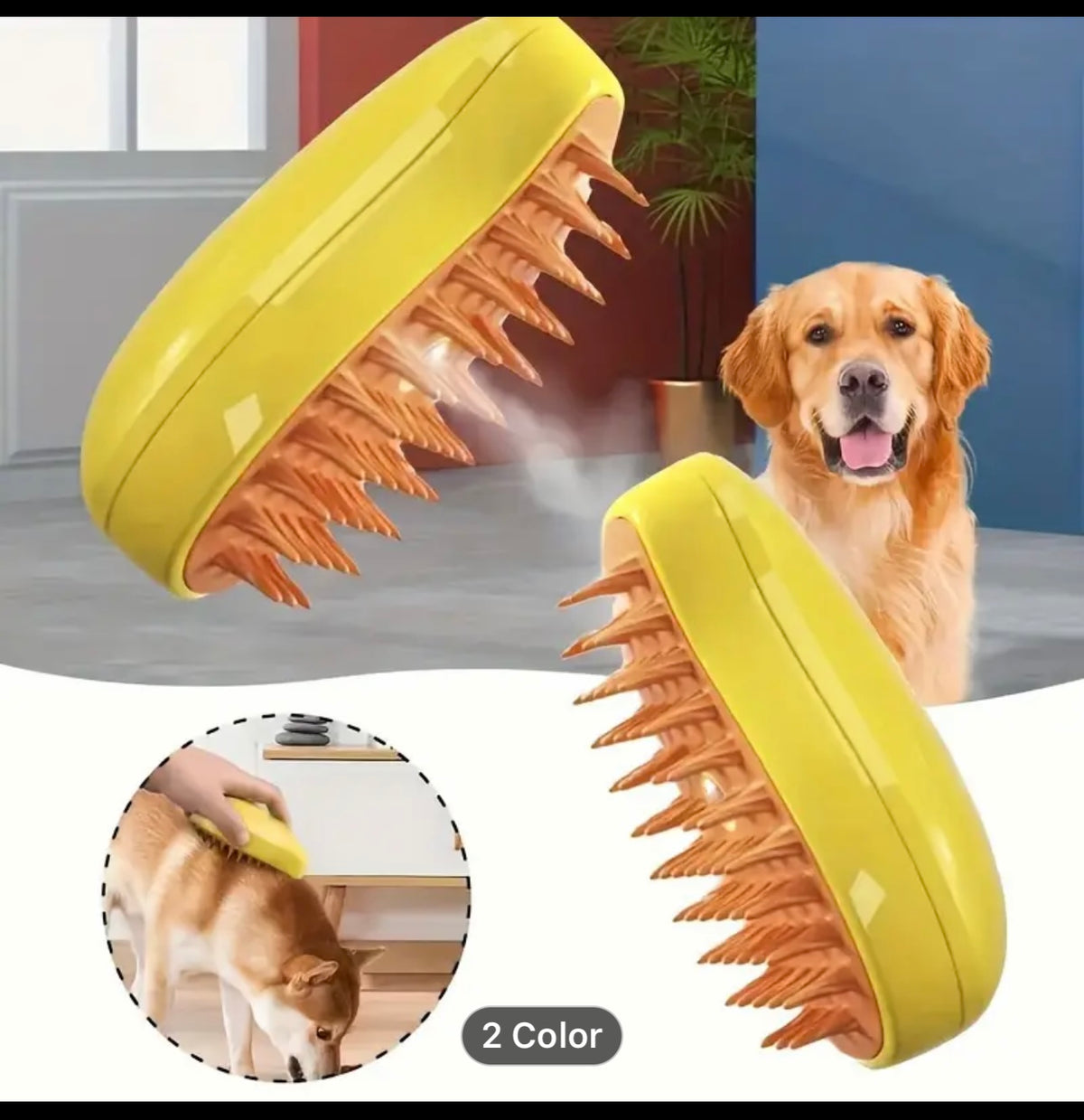 Cepillo a vapor para mascotas 3 en 1