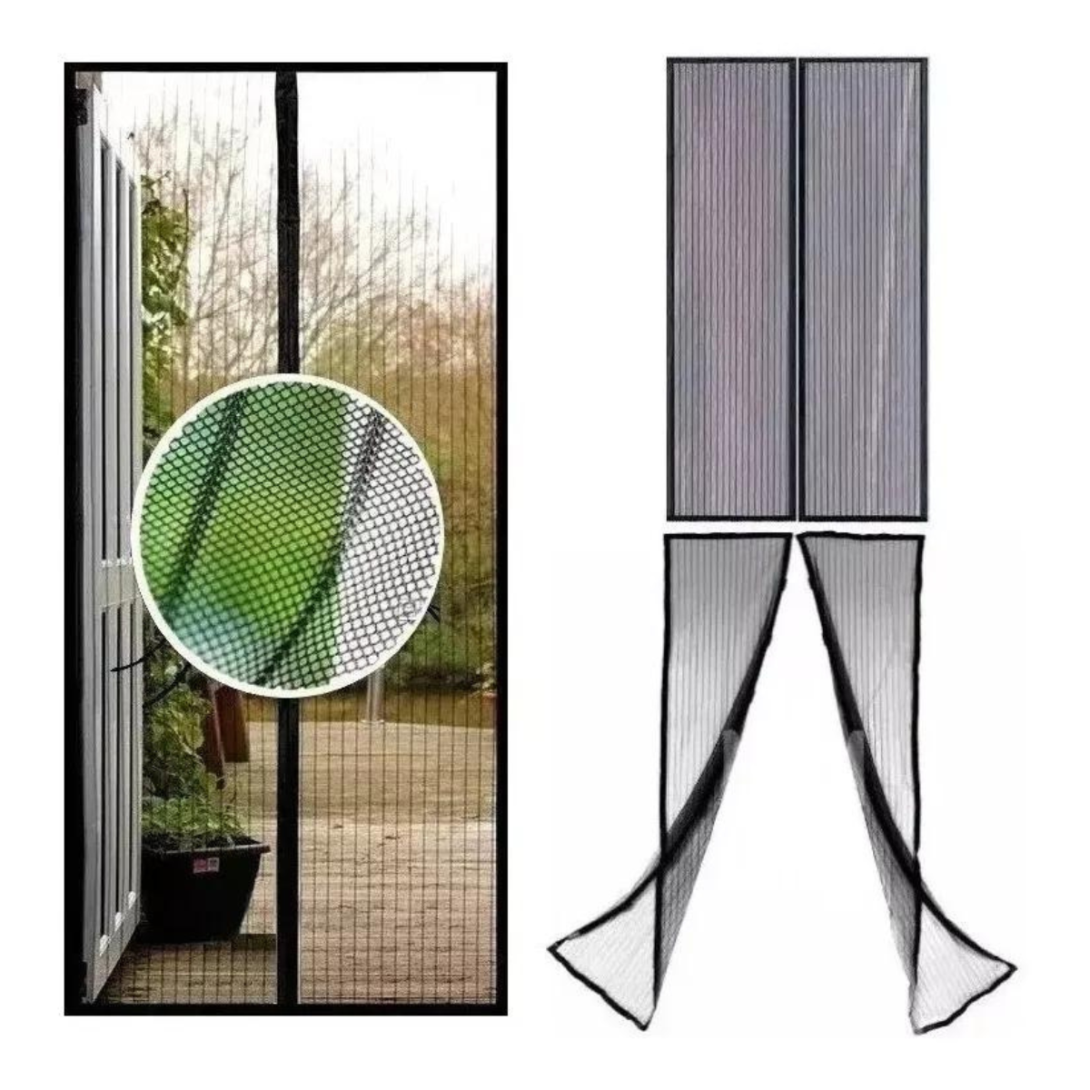 Malla mosquitera magnética para puerta