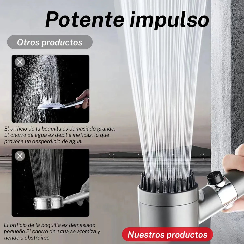Cabezal de ducha 4 en 1 alta presión con filtro